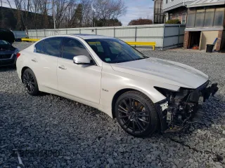 2016 Infiniti Q50 3.0t Red Sport 400 with VIN JN1FV7AR7GM451515, listed as a Copart auction lot 49716605 with 50,656 mi miles and Salvage Title. Bid and sale history available at carsss.com. Image 4.
