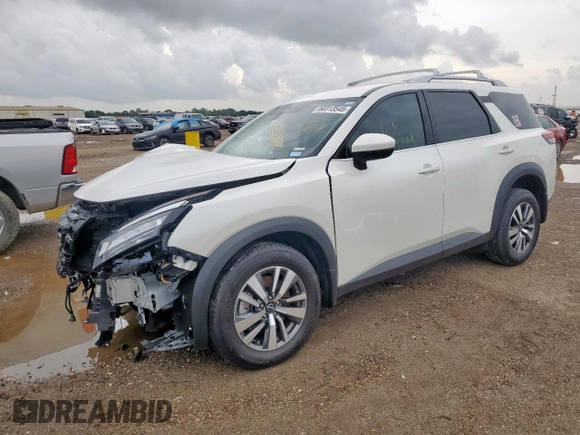 2024 Nissan Pathfinder SL with VIN 5N1DR3CA4RC309586, listed as a Copart auction lot 60313545 with 6,167 mi miles and Salvage title. Bid and sale history available at DreamBid. Image 1.