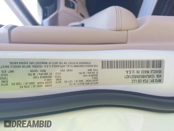 2022 Jeep Grand Cherokee Limited with VIN 1C4RJHBG0N8521421, listed as a IAAI auction lot 42177684 with 46,058 mi miles and . Bid and sale history available at DreamBid. Image 9.