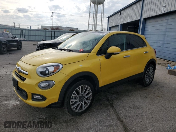 2017 FIAT 500X Lounge z VIN ZFBCFYDB9HP615416, wystawiony jako Copart lot #74811234 z przebiegiem 63 523 mil mil oraz Czysty tytuł • Clean title. Historia ofert i sprzedaży dostępna na DreamBid. Obrazek 1.