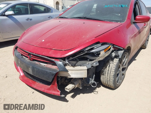 2013 Dodge Dart SXT with VIN 1C3CDFBA4DD103287, listed as a IAAI auction lot 41763711 with 138,187 mi miles. Bid and sale history available at carsss.com. Image 6.