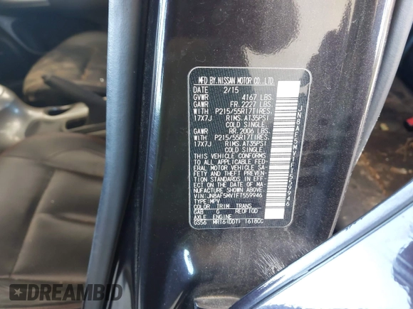 2015 Nissan Juke S with VIN JN8AF5MV1FT559946, listed as a IAAI auction lot 42688078 with 121,063 mi miles and . Bid and sale history available at DreamBid. Image 9.