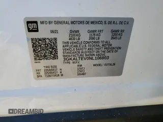 2022 GMC Terrain SLE with VIN 3GKALTEV0NL106903, listed as a Copart auction lot 82581964 with Not provided miles and Salvage title. Bid and sale history available at DreamBid. Image 15.