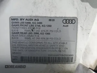 2021 Audi Q5 Premium z VIN WA1AAAFY3M2003693, wystawiony jako Copart lot #56363285 z przebiegiem 71 578 mil mil oraz Szkoda całkowita • Salvage title. Historia ofert i sprzedaży dostępna na DreamBid. Obrazek 13.