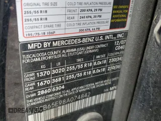 2008 Mercedes-Benz R 3.5L with VIN 4JGCB65E98A074842, listed as a Copart auction lot 78087904 with 192,919 mi miles and Salvage Title. Bid and sale history available at DreamBid. Image 15.