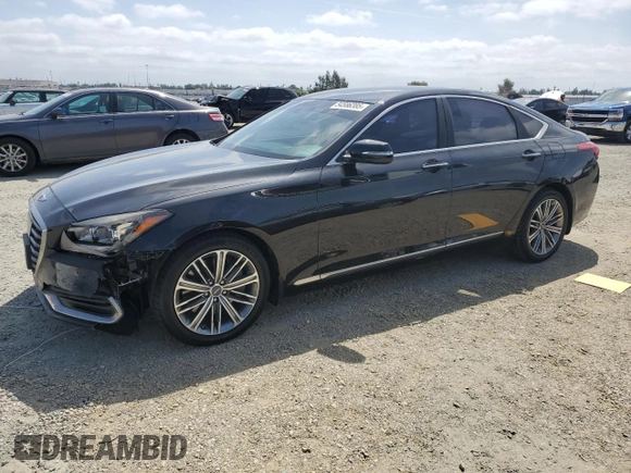 2018 Genesis G80 3.8L z VIN KMHGN4JE1JU265162, wystawiony jako Copart lot #54586385 z przebiegiem 142 247 mil mil oraz Tytuł czysty. Historia ofert i sprzedaży dostępna na DreamBid. Obrazek 1.