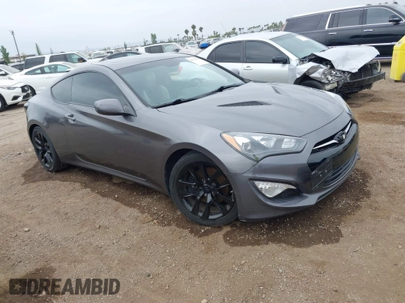 2013 Hyundai Genesis Coupe Premium with VIN KMHHT6KD1DU099404, listed as a IAAI auction lot 42379613 with 110,507 mi miles and . Bid and sale history available at DreamBid. Image 1.
