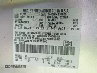 2003 Ford Explorer Sport Trac XLS с VIN 1FMZU67EX3UB37102, выставлен на аукционе IAAI как лот 42129030 с пробегом 145 919 миль миль и . История ставок и продаж доступна на DreamBid. Изображение 9.