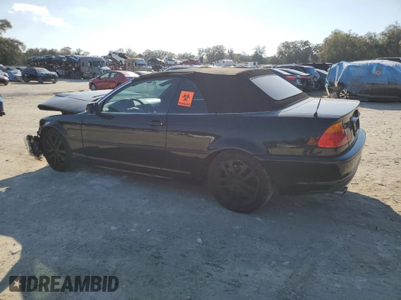 2001 BMW 3 Series 330Ci with VIN WBABS53481JU85155, listed as a Copart auction lot 44181575 with 149,606 mi miles and Salvage Title. Bid and sale history available at carsss.com. Image 2.