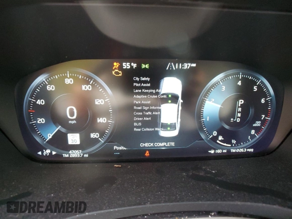 2019 Volvo S60 Inscription with VIN 7JRA22TL2KG013795, listed as a Copart auction lot 72384163 with 47,057 mi miles. Bid and sale history available at carsss.com. Image 9.