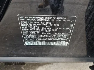 2022 Volkswagen Atlas SEL with VIN 1V2BE2CA4NC206923, listed as a Copart auction lot 54386495 with 73,133 mi miles and Salvage title. Bid and sale history available at DreamBid. Image 13.