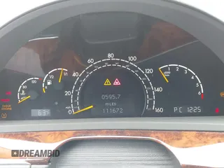 2005 Mercedes-Benz S-Class 5.0L with VIN WDBNG84J15A455944, listed as a IAAI auction lot 42020939 with 111,672 mi miles. Bid and sale history available at carsss.com. Image 7.