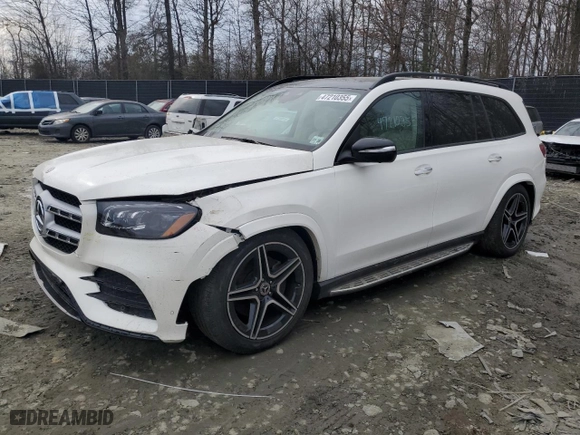 2022 Mercedes-Benz GLS with VIN 4JGFF5KE6NA604308, listed as a Copart auction lot 47210355 with 36,369 mi miles and Salvage Title. Bid and sale history available at carsss.com. Image 1.