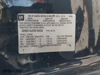 2007 Chevrolet Avalanche LT w/3LT with VIN 3GNEC12J07G194339, listed as a IAAI auction lot 41557110 with 1 mi miles. Bid and sale history available at carsss.com. Image 9.