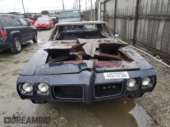 1970 Pontiac GTO z VIN 242370Z111774, wystawiony jako Copart lot #44573755 z przebiegiem Nie podano mil oraz Nie do naprawy • Non repairable. Historia ofert i sprzedaży dostępna na DreamBid. Obrazek 5.