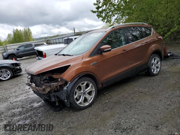 2017 Ford Escape Titanium with VIN 1FMCU9JD2HUE37456, listed as a Copart auction lot 53537315 with 60,029 mi miles and Salvage Title. Bid and sale history available at carsss.com. Image 1.