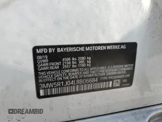 2020 BMW 3 Series 330i with VIN 3MW5R1J04L8B06684, listed as a Copart auction lot 63058812 with Not Provided miles. Bid and sale history available at carsss.com. Image 10.