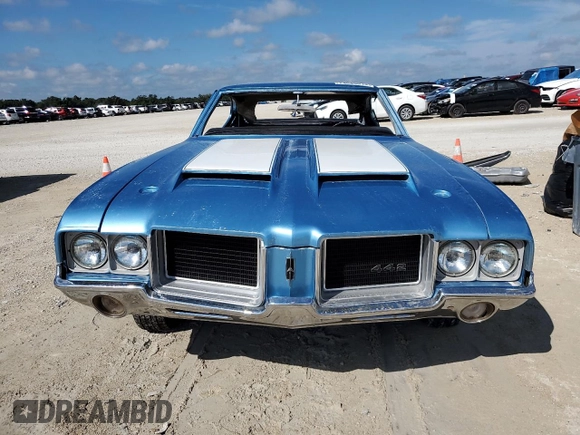 1971 Oldsmobile Cutlass z VIN 336871R114260, wystawiony jako Copart lot #74089014 z przebiegiem 343 583 mil mil oraz Szkody całkowita. Historia ofert i sprzedaży dostępna na DreamBid. Obrazek 5.