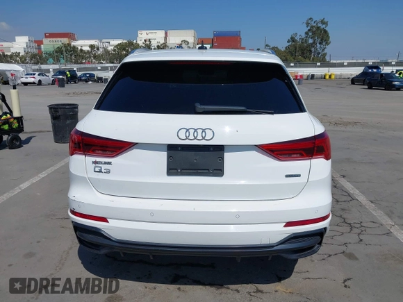 2021 Audi Q3 S line Premium with VIN WA1DECF37M1055948, listed as a IAAI auction lot 42141007 with 48,763 mi miles and . Bid and sale history available at DreamBid. Image 17.