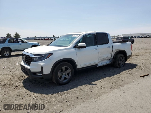 2021 Honda Ridgeline RTL-E with VIN 5FPYK3F79MB019714, listed as a Copart auction lot 62200195 with 35,842 mi miles and Salvage title. Bid and sale history available at DreamBid. Image 1.