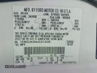 2004 Ford Explorer XLT с VIN 1FMZU63K64ZA14428, выставлен на аукционе IAAI как лот 42598088 с пробегом 302 420 миль миль и . История ставок и продаж доступна на DreamBid. Изображение 9.