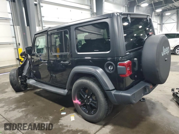 2020 Jeep Wrangler Unlimited Sport Altitude with VIN 1C4HJXDG1LW190876, listed as a Copart auction lot 54602445 with 75,875 mi miles and Salvage title. Bid and sale history available at DreamBid. Image 2.