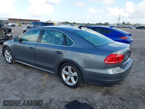 2013 Volkswagen Passat SE w/Sunroof & Nav with VIN 1VWBP7A35DC038217, listed as a IAAI auction lot 41944193 with 102,767 mi miles. Bid and sale history available at carsss.com. Image 3.
