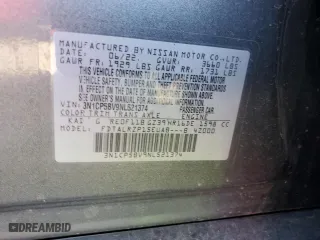 2022 Nissan Kicks S with VIN 3N1CP5BV9NL521374, listed as a Copart auction lot 84773354 with 34,984 mi miles and Salvage Title. Bid and sale history available at carsss.com. Image 14.