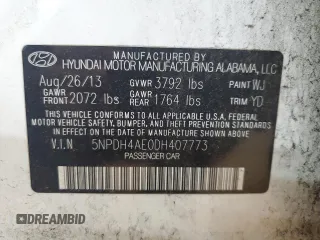 2013 Hyundai Elantra GLS z VIN 5NPDH4AE0DH407773, wystawiony jako Copart lot #58018805 z przebiegiem 149 353 mil mil oraz Szkoda całkowita • Salvage title. Historia ofert i sprzedaży dostępna na DreamBid. Obrazek 12.
