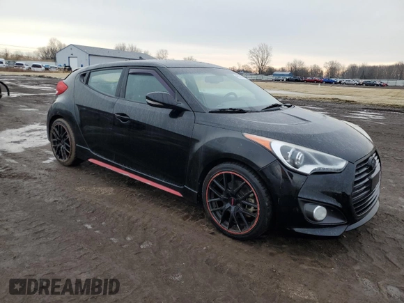 2015 Hyundai Veloster Turbo with VIN KMHTC6AE3FU244319, listed as a Copart auction lot 46978835 with 103,282 mi miles and Salvage Title. Bid and sale history available at carsss.com. Image 4.