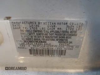 2021 Nissan Versa SV with VIN 3N1CN8EV7ML836403, listed as a IAAI auction lot 41640494 with 75,131 mi miles and . Bid and sale history available at DreamBid. Image 9.