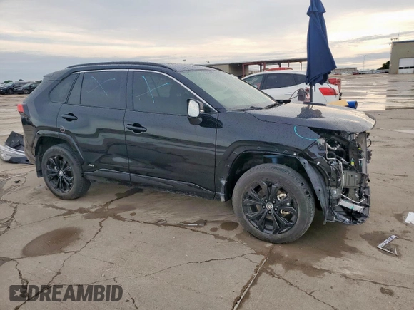 2022 Toyota RAV4 Hybrid SE with VIN JTM16RFV3ND078217, listed as a Copart auction lot 58384155 with 25,207 mi miles and Salvage title. Bid and sale history available at DreamBid. Image 4.