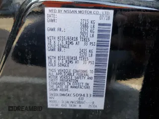2019 Infiniti QX60 Pure с VIN 5N1DL0MN5KC509433, выставлен на аукционе Copart как лот 78223164 с пробегом 58 918 миль миль и Списание • Salvage title. История ставок и продаж доступна на DreamBid. Изображение 15.