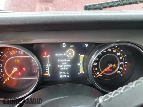 2021 Jeep Wrangler Unlimited Sahara with VIN 1C4HJXEN8MW613404, listed as a Copart auction lot 47881735 with 48,379 mi miles and Salvage title. Bid and sale history available at DreamBid. Image 9.