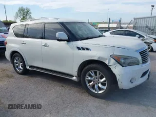 2012 Infiniti QX56 8-passenger with VIN JN8AZ2NC3C9317218, listed as a IAAI auction lot 42068393 with 221,820 mi miles. Bid and sale history available at carsss.com. Image 1.