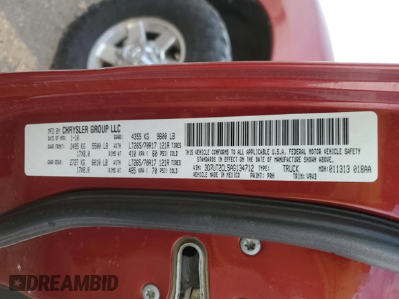 2010 Dodge Ram 2500 SLT with VIN 3D7UT2CL5AG134712, listed as a Copart auction lot 78029564 with 228,731 mi miles and Salvage Title. Bid and sale history available at carsss.com. Image 13.
