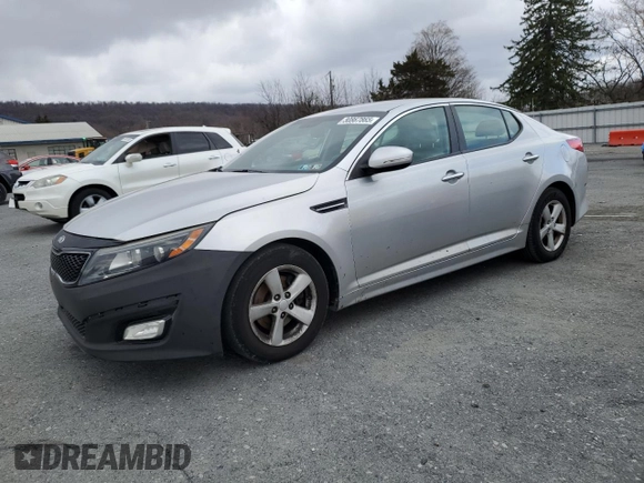 2015 Kia Optima LX with VIN 5XXGM4A7XFG472851, listed as a Copart auction lot 50867865 with 152,900 mi miles and Salvage Title. Bid and sale history available at carsss.com. Image 1.