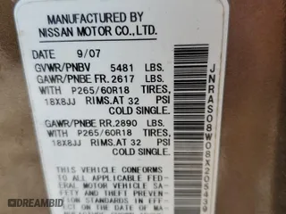 2008 Infiniti FX35 with VIN JNRAS08W08X205439, listed as a Copart auction lot 68910754 with 198,007 mi miles and Salvage Title. Bid and sale history available at carsss.com. Image 13.