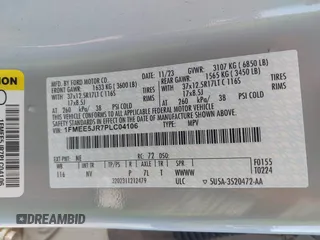2023 Ford Bronco Raptor с VIN 1FMEE5JR7PLC04106, выставлен на аукционе IAAI как лот 42316422 с пробегом 6 859 миль миль и . История ставок и продаж доступна на DreamBid. Изображение 9.
