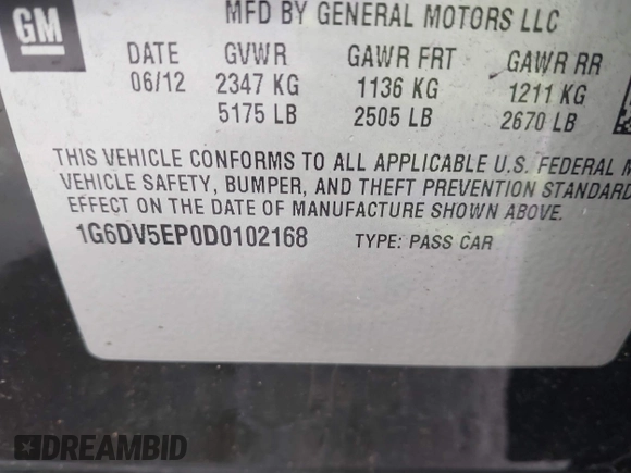 2013 Cadillac CTS-V z VIN 1G6DV5EP0D0102168, wystawiony jako IAAI lot #41791601 z przebiegiem Nie podano mil oraz . Historia ofert i sprzedaży dostępna na DreamBid. Obrazek 9.