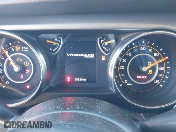 2021 Jeep Wrangler Unlimited Sport S with VIN 1C4HJXDG5MW804748, listed as a IAAI auction lot 41878895 with 35,839 mi miles and . Bid and sale history available at DreamBid. Image 7.