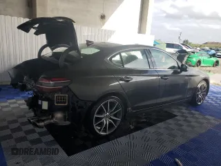 2023 Genesis G70 2.0T with VIN KMTG34TA7PU131187, listed as a Copart auction lot 75328684 with 32,784 mi miles and Non Repairable. Bid and sale history available at carsss.com. Image 3.