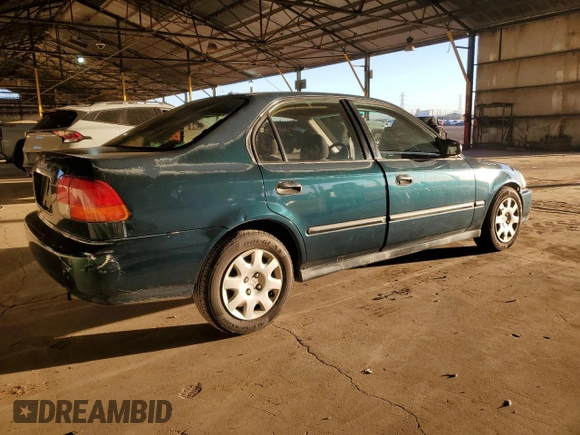 1997 Honda Civic DX with VIN JHMEJ6623VS028089, listed as a Copart auction lot 78659644 with 194,593 mi miles and Salvage Title. Bid and sale history available at DreamBid. Image 3.