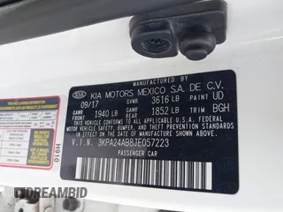 2018 Kia Rio LX with VIN 3KPA24AB8JE057223, listed as a IAAI auction lot 41705738 with 97,674 mi miles. Bid and sale history available at carsss.com. Image 9.