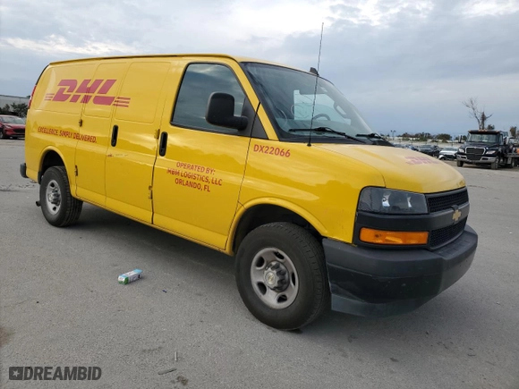 2022 Chevrolet Express Cargo Van with VIN 1GCWGAFPXN1163191, listed as a Copart auction lot 87840625 with 0 mi miles and Salvage Title. Bid and sale history available at carsss.com. Image 4.