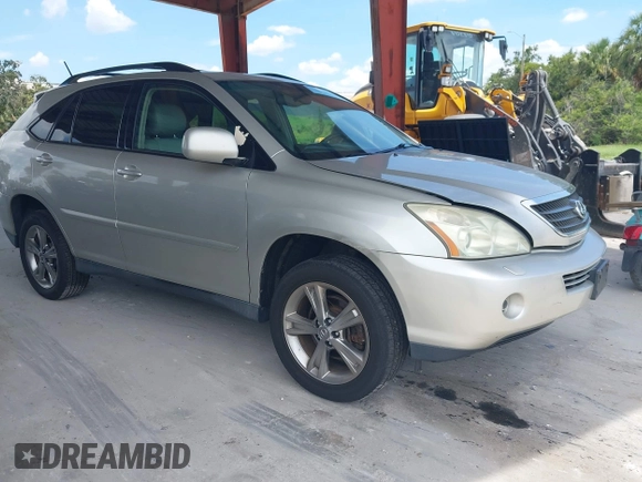 2006 Lexus RX 400h with VIN JTJHW31U160005881, listed as a IAAI auction lot 42708507 with 148,568 mi miles and . Bid and sale history available at DreamBid. Image 1.