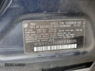 2008 BMW 3 Series 328xi with VIN WBAVC73508KP38505, listed as a Copart auction lot 63441095 with 101,315 mi miles and Salvage title. Bid and sale history available at DreamBid. Image 13.
