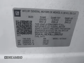 2020 GMC Terrain Denali with VIN 3GKALXEX9LL288252, listed as a IAAI auction lot 41704507 with 83,891 mi miles and . Bid and sale history available at DreamBid. Image 9.