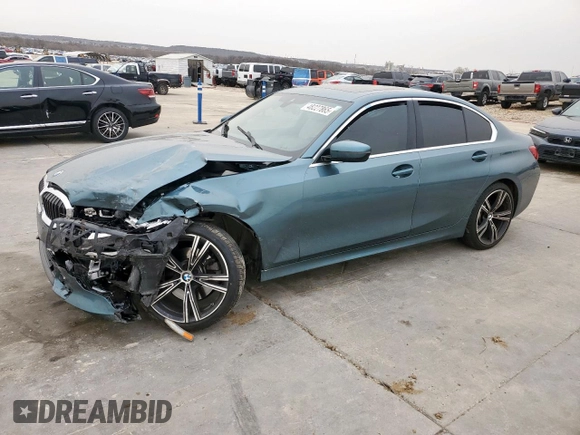 2021 BMW 3 Series 330i with VIN 3MW5R1J09M8C14333, listed as a Copart auction lot 48227865 with 0 mi miles and Salvage Title. Bid and sale history available at carsss.com. Image 1.