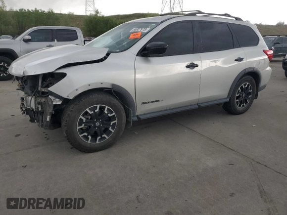 2019 Nissan Pathfinder SV with VIN 5N1DR2MM9KC615482, listed as a Copart auction lot 56907975 with Not provided miles and Salvage title. Bid and sale history available at DreamBid. Image 1.